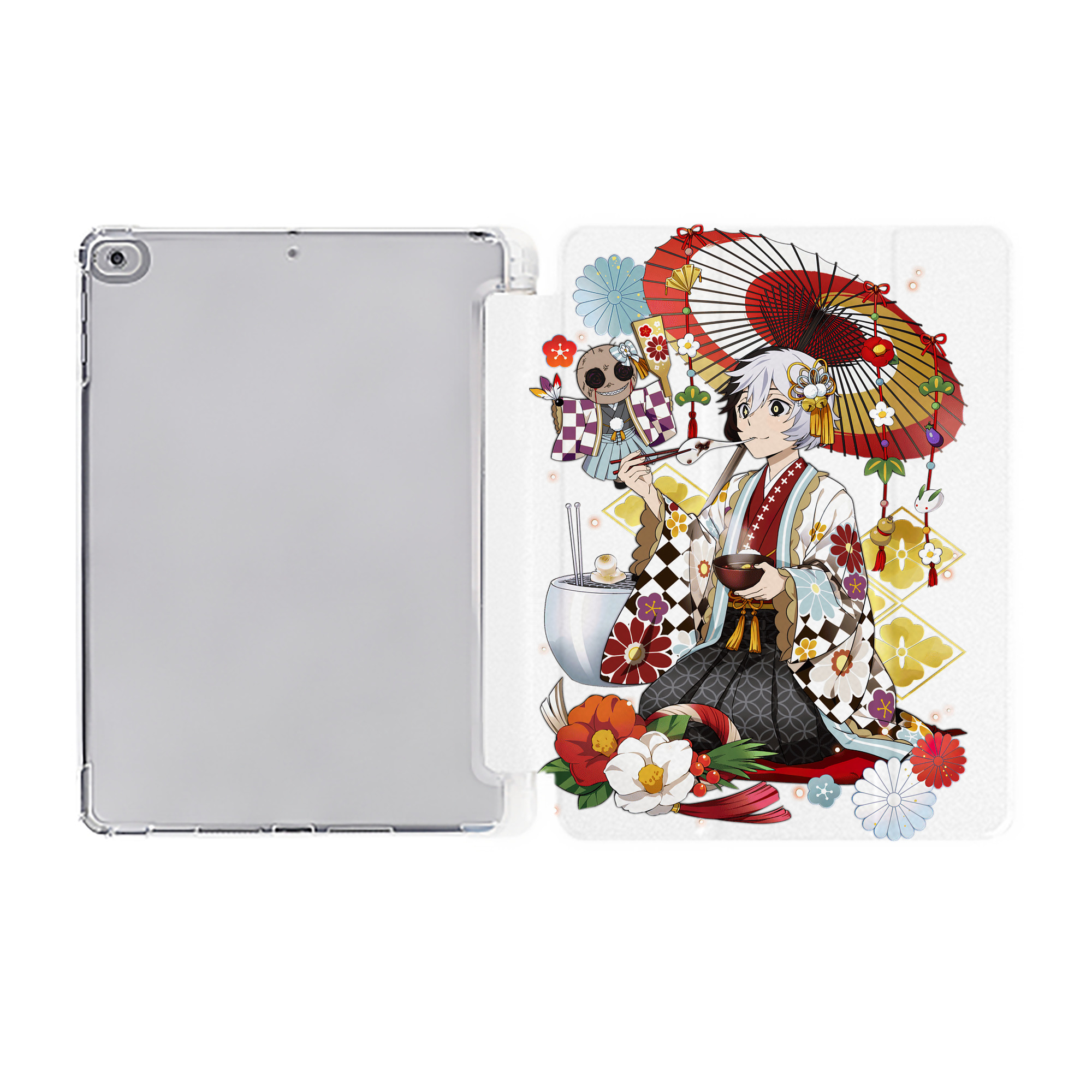 （画像用） 文豪ストレイドッグス Bungo Stray Dogs IPad ケース ペン収納付き 三つ折りスタンド PUレザー×シリコン 対応機種9.5/10.5/10.9インチ